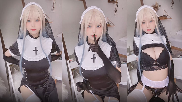 黑色的女仆美女很想包她回家.封面